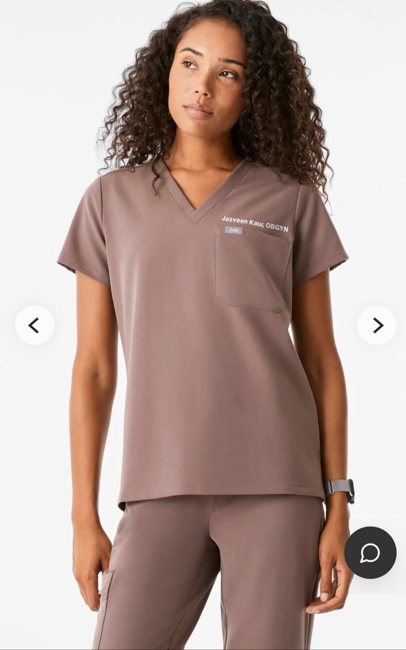 Figs NWT Size 4XL Catarina Scrub Top - Smokey Taupe